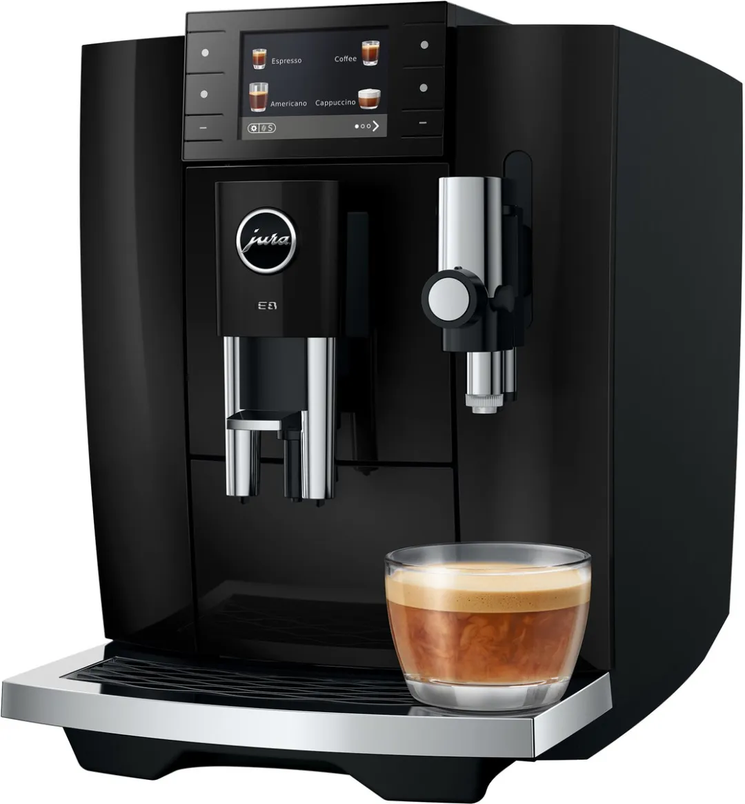 Jura E8 Piano Black Volautomatische Espressomachine - 28 Programma's