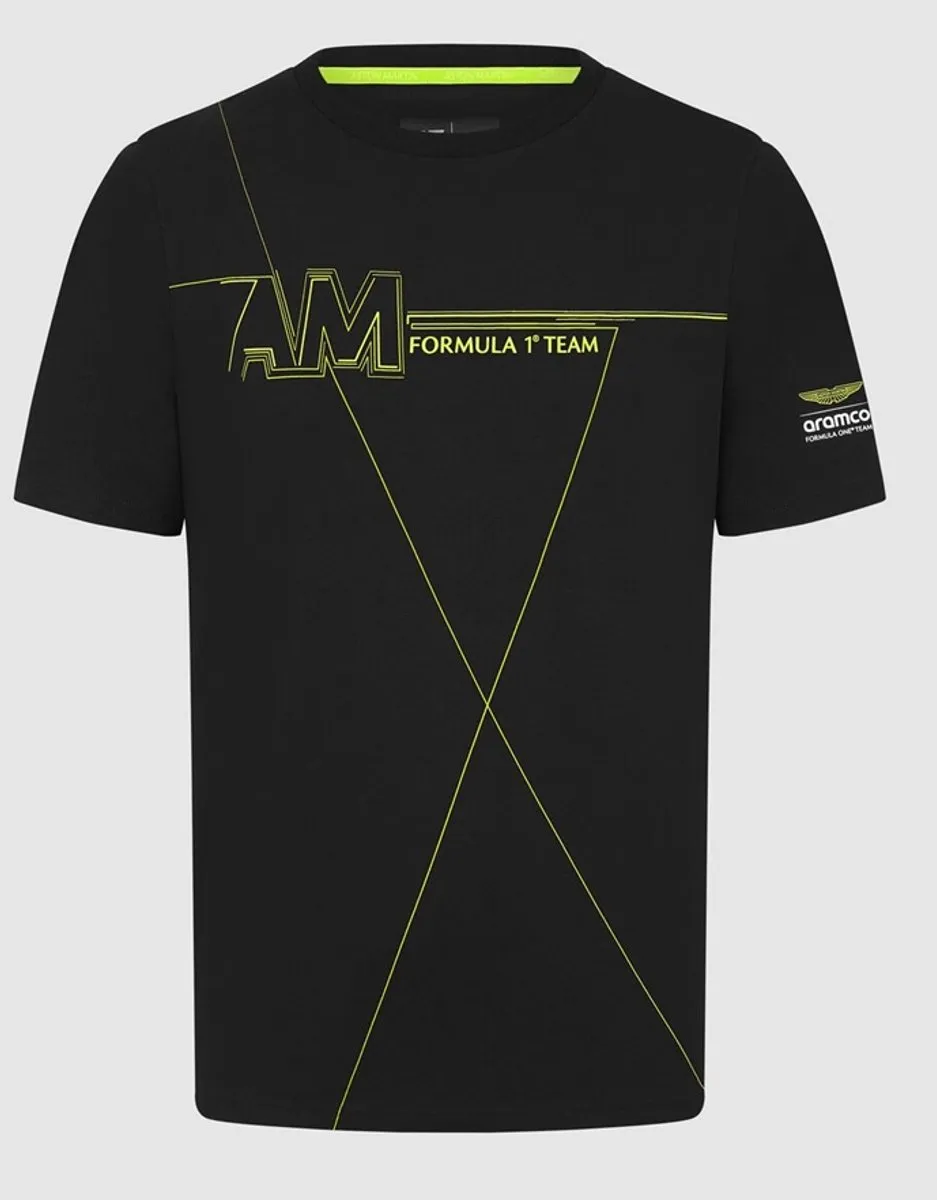Aston Martin Racing Formule 1 Lifestyle Wireframe T-Shirt - XS - Zwart