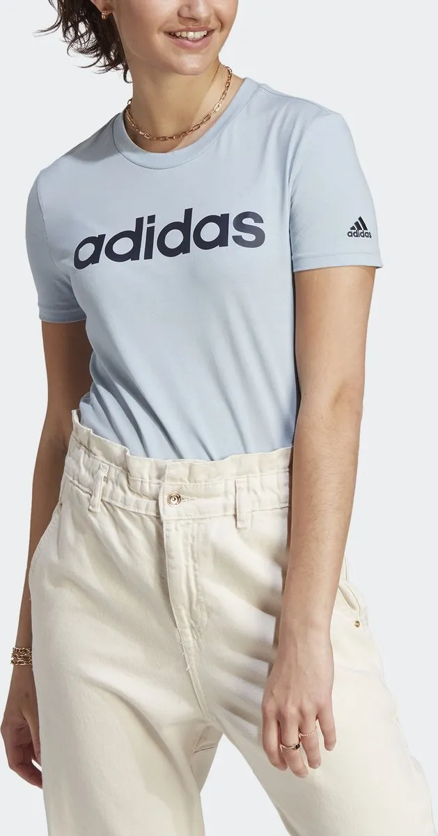 adidas Essentials Slim Logo T-shirt M - Blauw