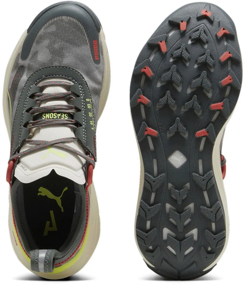 PUMA Voyage Nitro 3 Trailschoenen - Grijs/Actief Rood/Limoen - 39