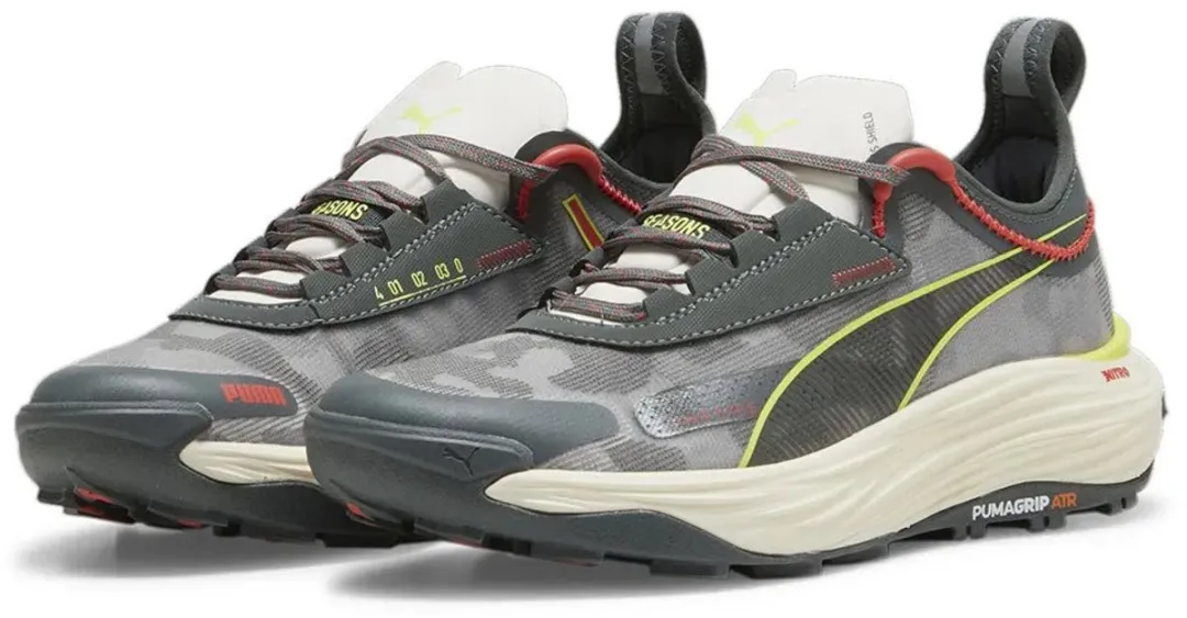 PUMA Voyage Nitro 3 Trailschoenen - Grijs/Actief Rood/Limoen - 39