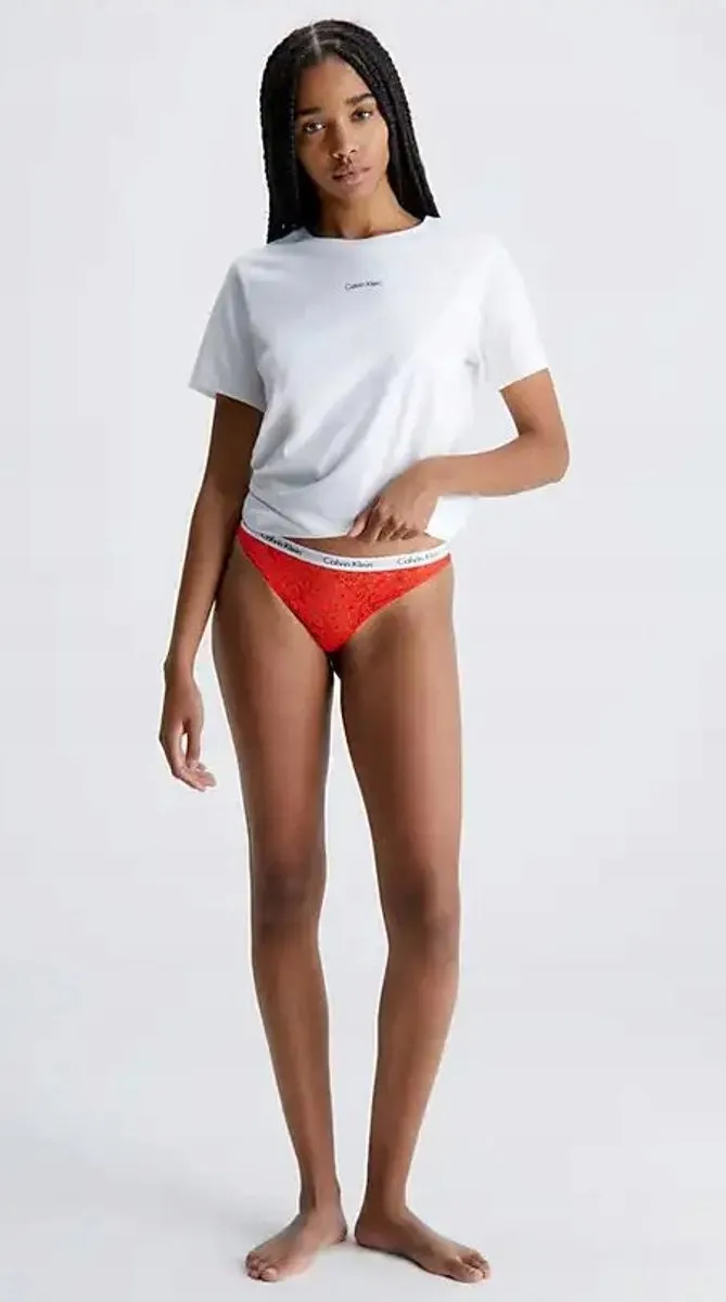 Calvin Klein Braziliaanse Slip Celay Logo Rood - Maat M