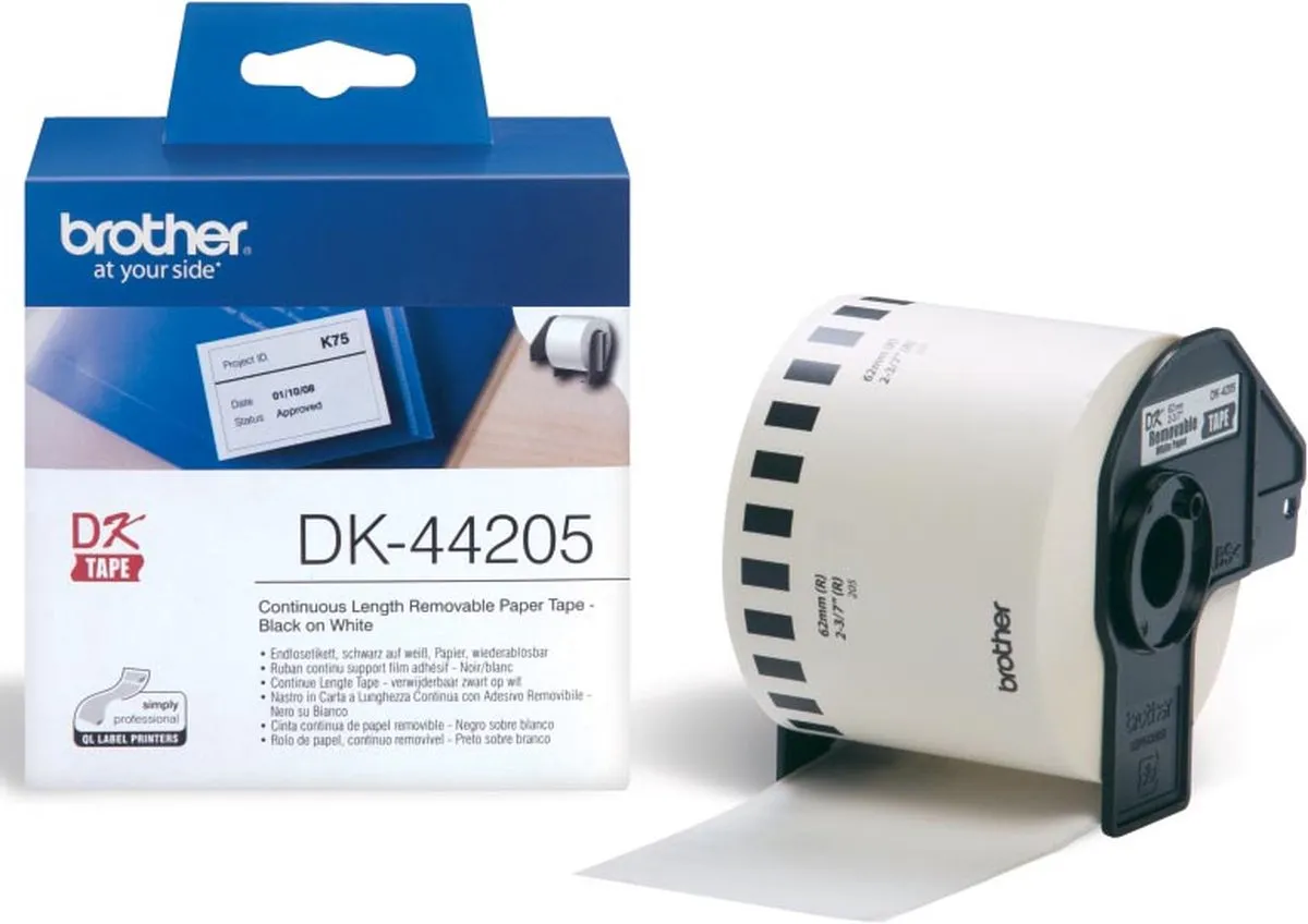 Brother DK-44205 Tape 62mm Wit - 30.48m - afbeelding 6 van 6