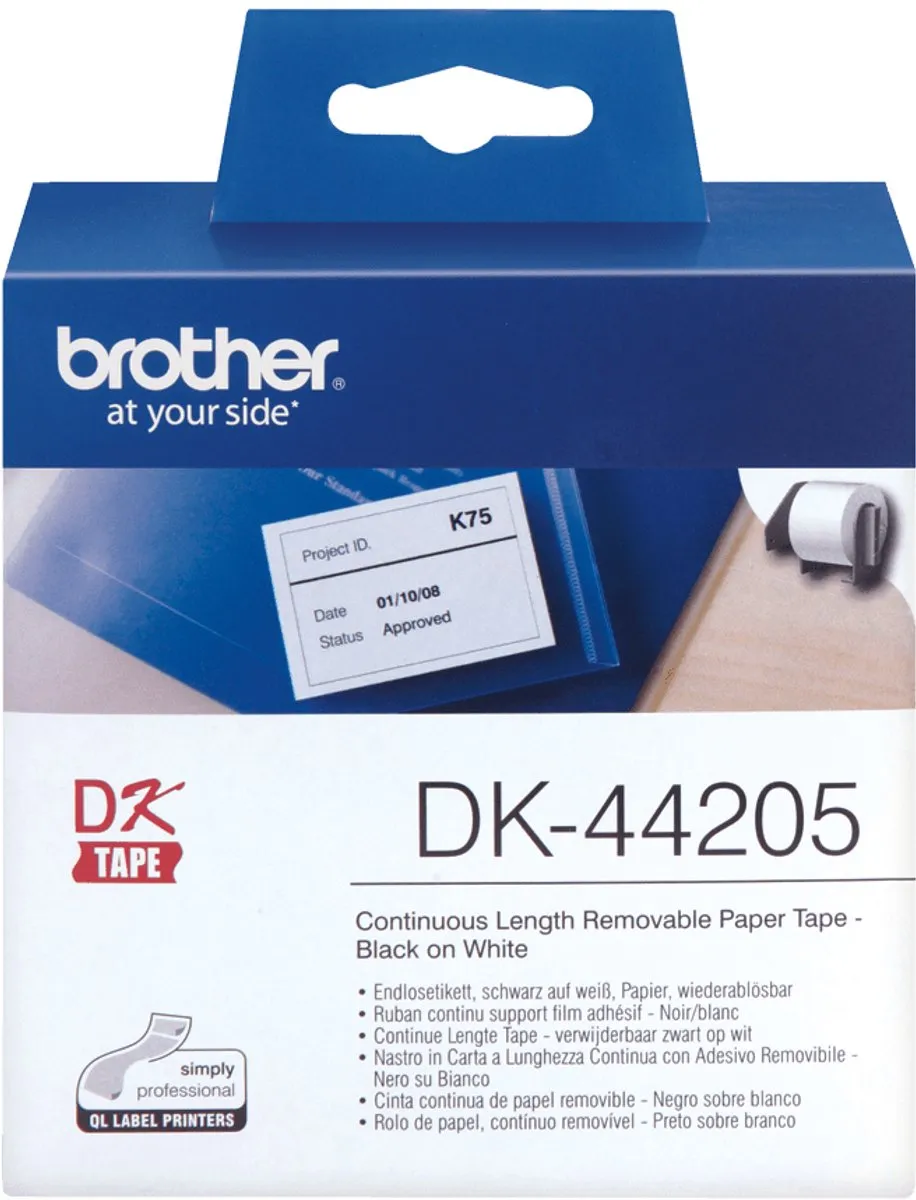 Brother DK-44205 Tape 62mm Wit - 30.48m
