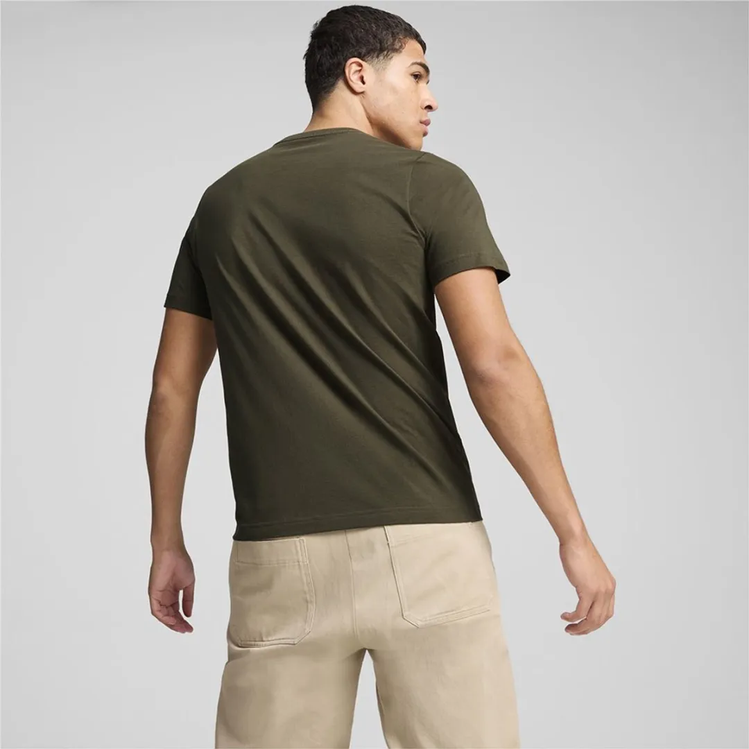 PUMA ESS Logo Tee Heren T-shirt - M - Dark Olive