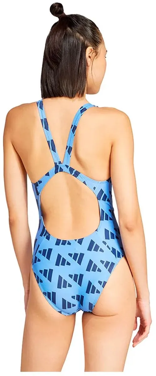 Adidas Logo Graphic V-back Zwemkleding IB8228 - 38 - Blauw
