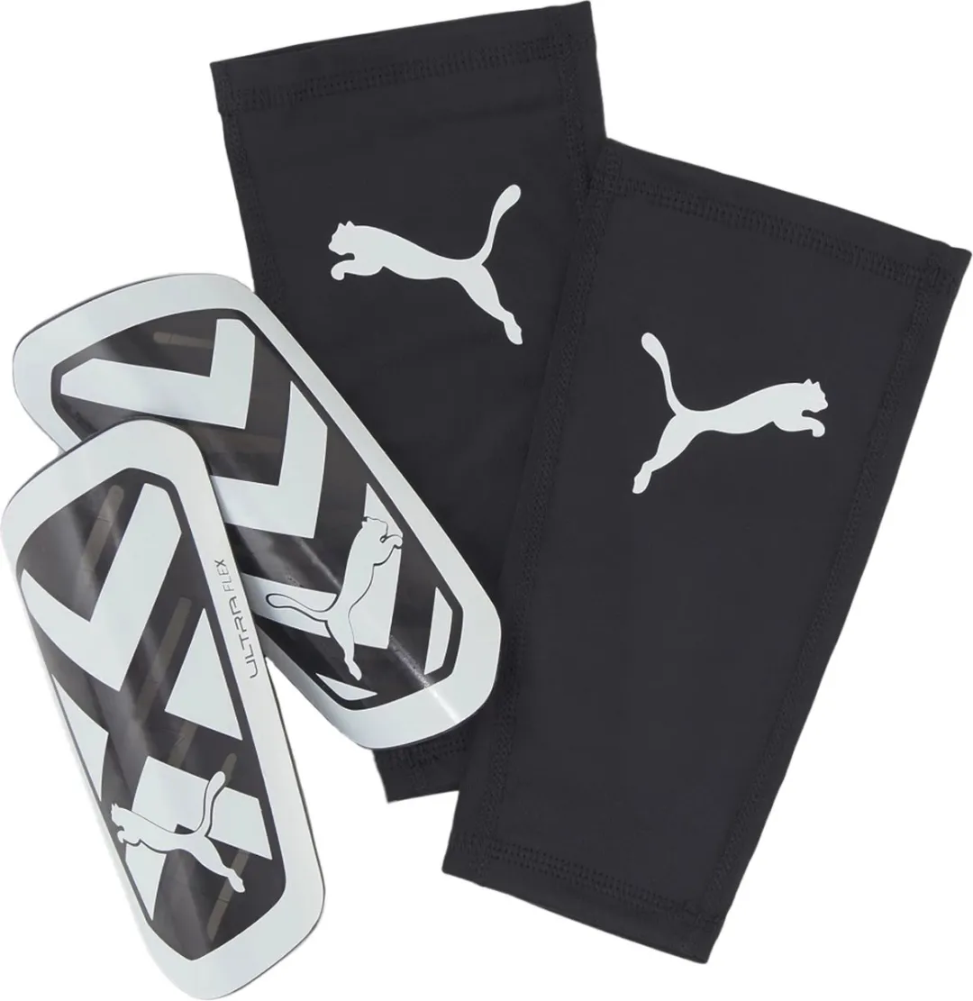PUMA Ultra Flex Scheenbeschermer L - Zwart/Wit