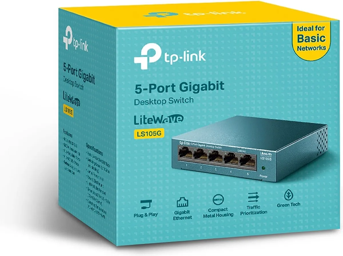 TP-Link LS105G 5-poorts Netwerk Switch - Blauw
