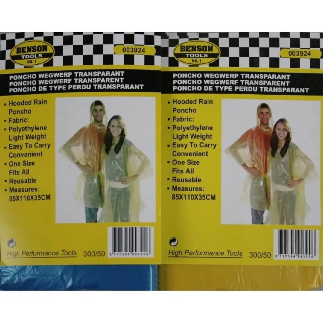 Lastpak Wegwerp Poncho Transparant