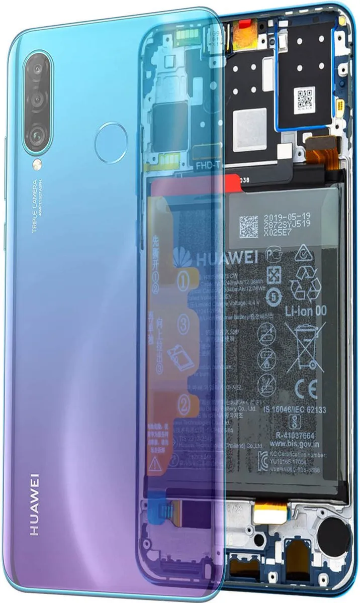 Huawei P30 Lite LCD Touchscreen Blauw