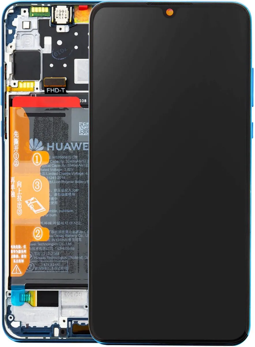 Huawei P30 Lite LCD Touchscreen Blauw