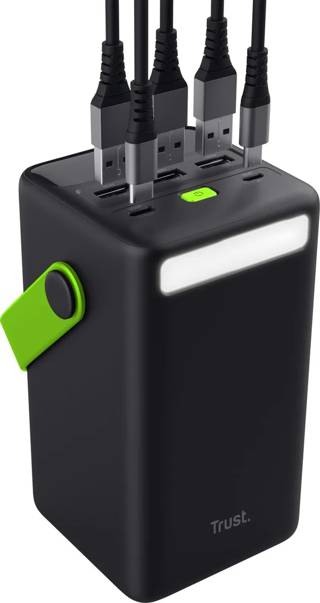 Trust Redoh XXL Powerbank 50.000mAh - 20W - 5x USB - Zwart