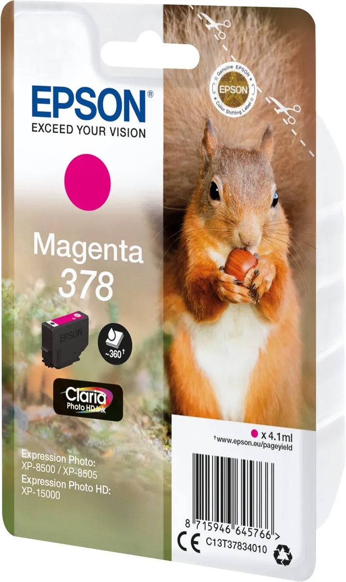 Epson 378 Magenta C13T37834010 Inktcartridge - 700 pagina's