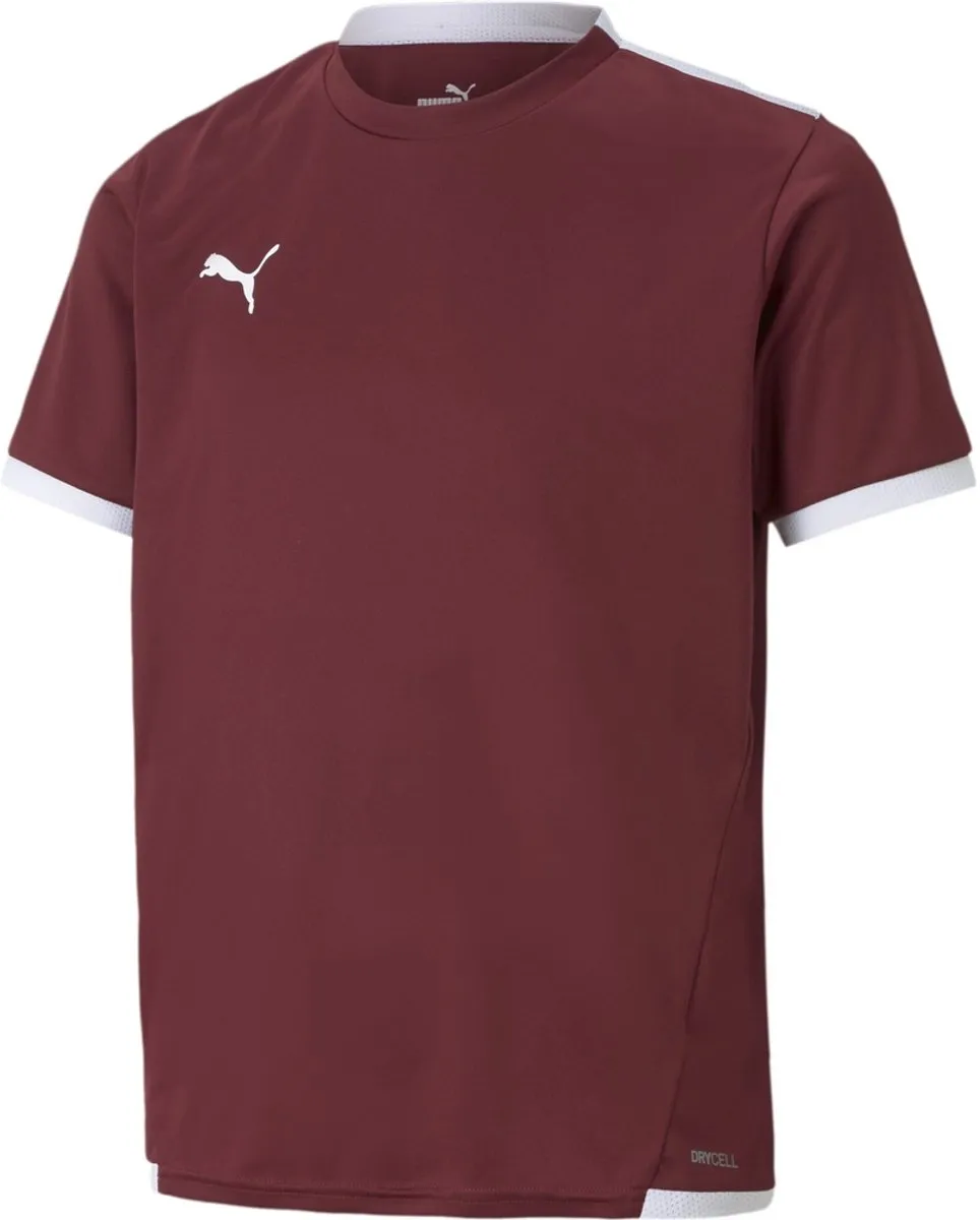 PUMA Teamliga Shirt Kinderen 140 - Bordeaux/Wit