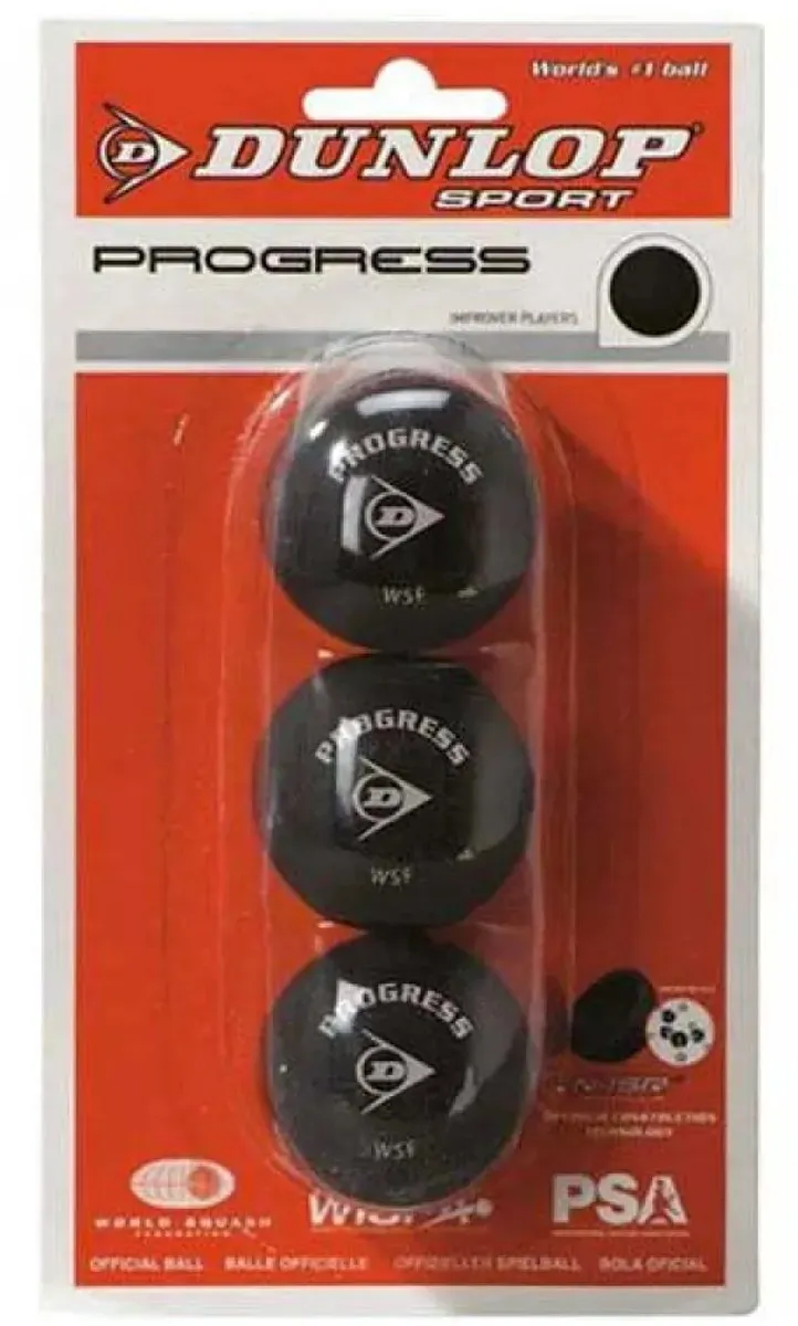Dunlop Progress Squashballen 3 Stuks - Zwart