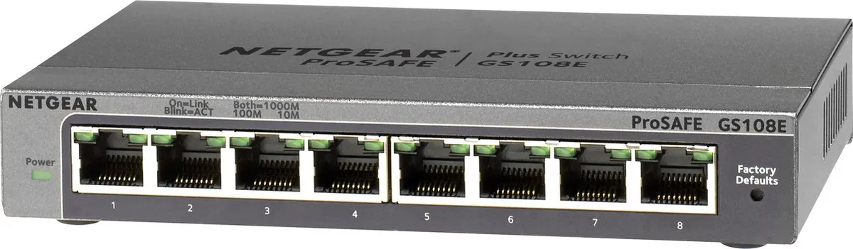 Netgear ProSAFE GS108E Smart Managed Switch 8 Poorten - Grijs