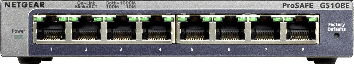 Netgear ProSAFE GS108E Smart Managed Switch 8 Poorten - Grijs