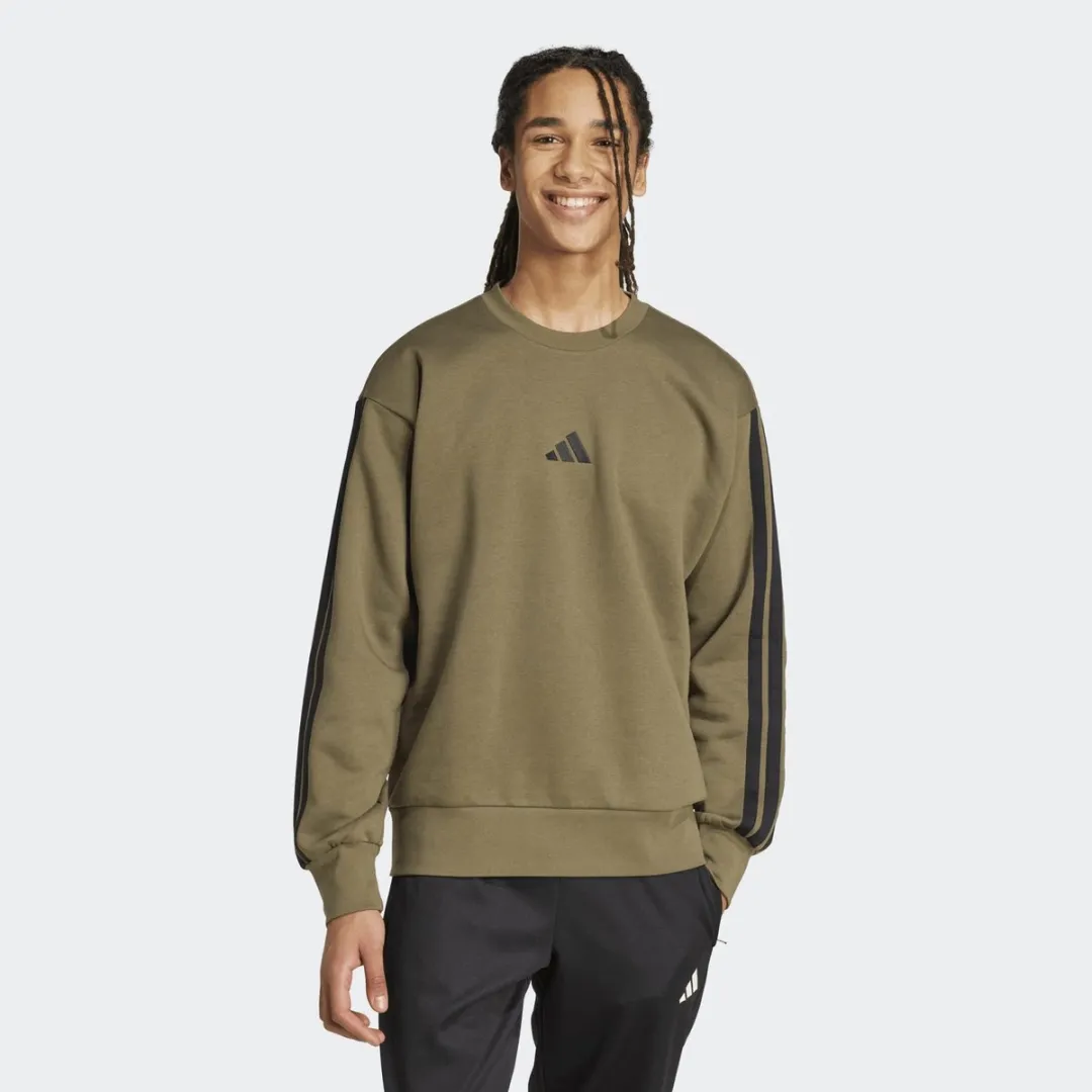 adidas Essentials 3-Stripes Fleece M 3S SWT - Groen
