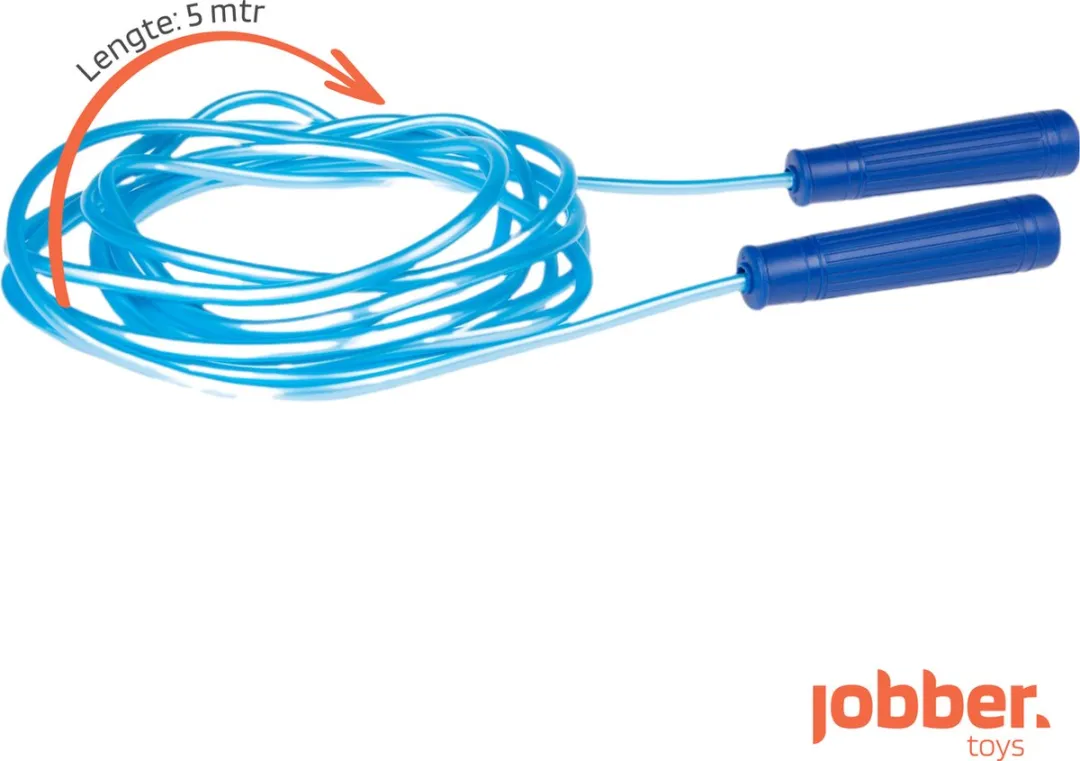 Jobber Lang Springtouw 5m - Verstelbaar - Blauw