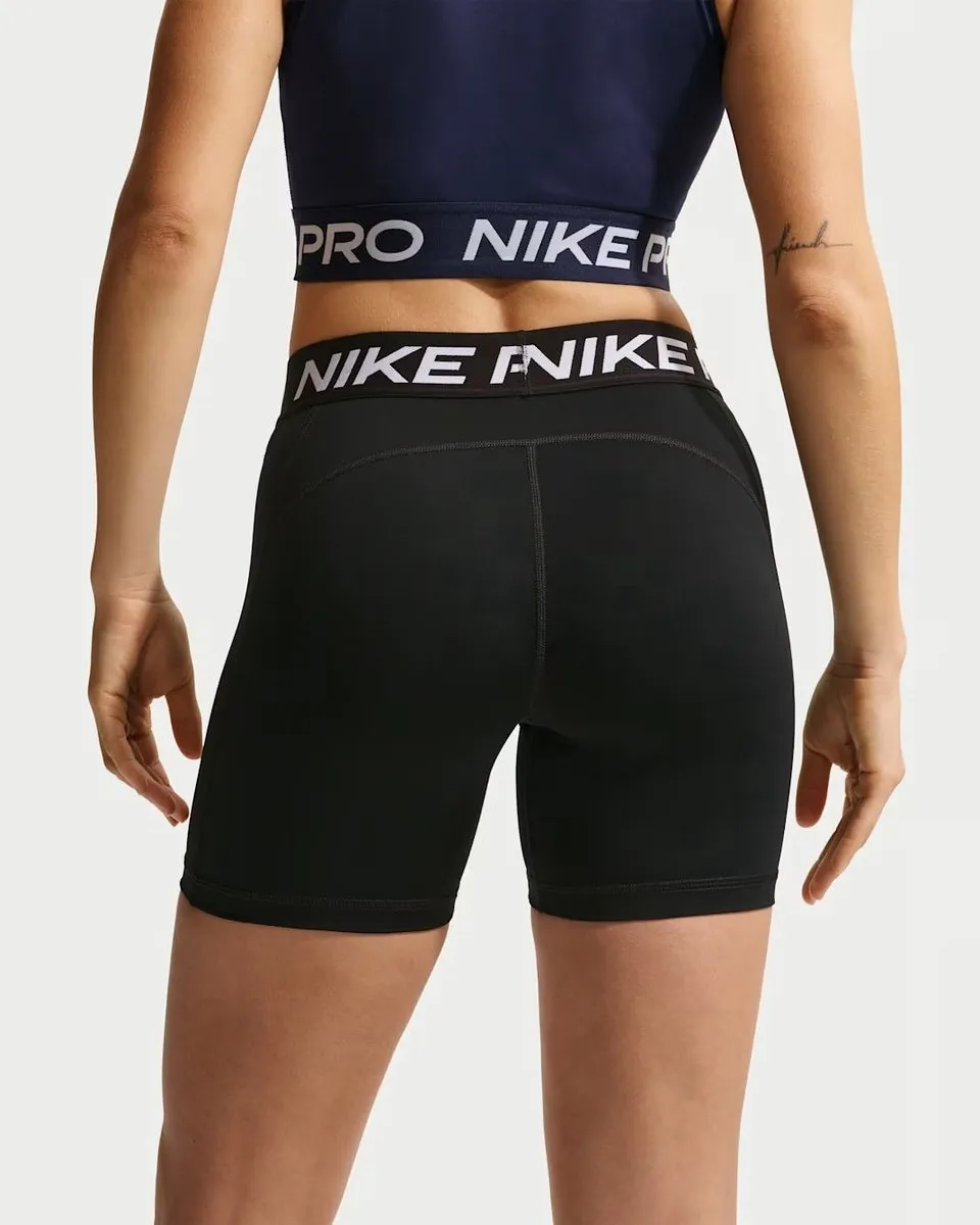 Nike Pro Women's Mid-Rise 5i Biker Training Short - XL - Zwart/Wit