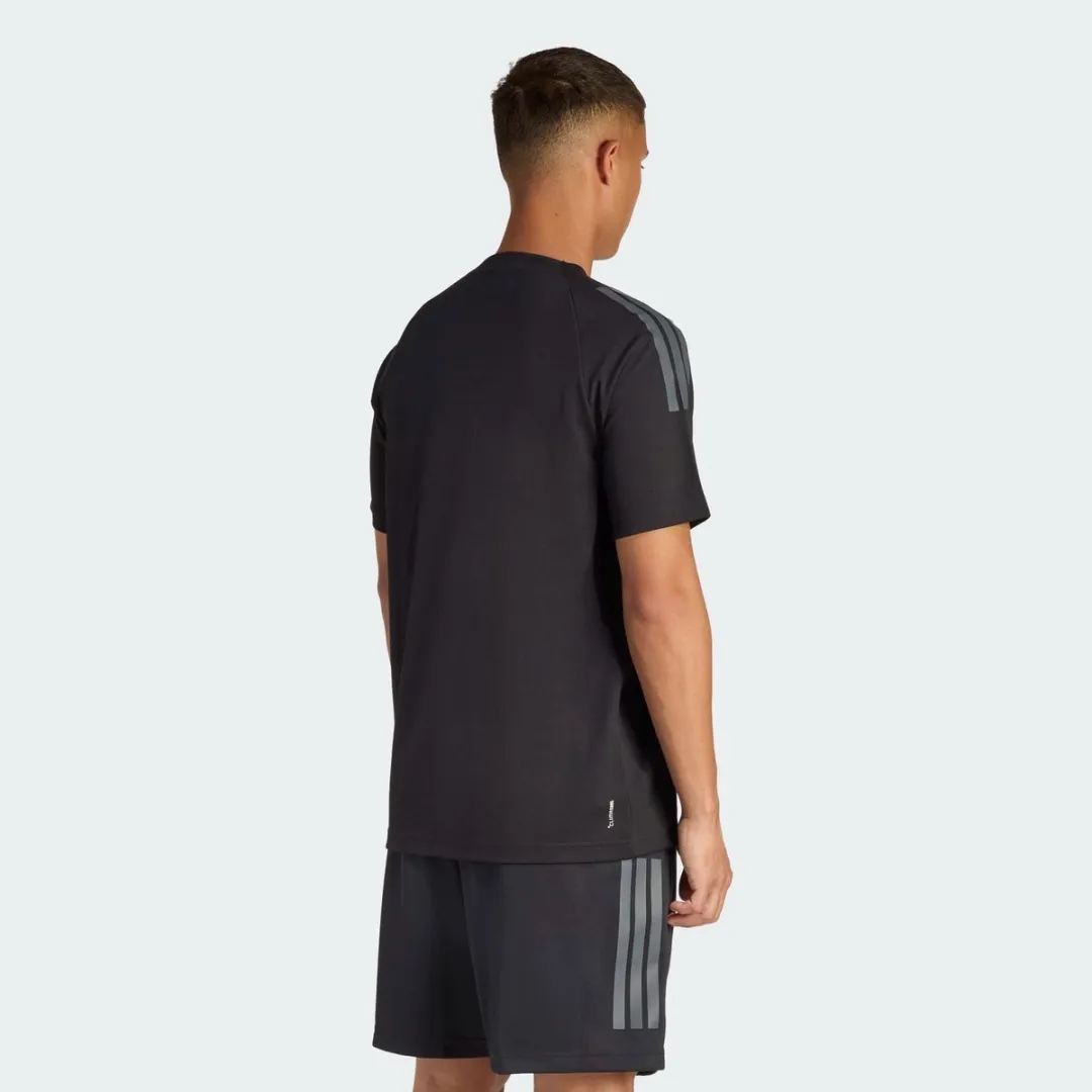 Adidas Sereno 3-Stripes Shirt Heren - L - Zwart/Wit - afbeelding 6 van 6