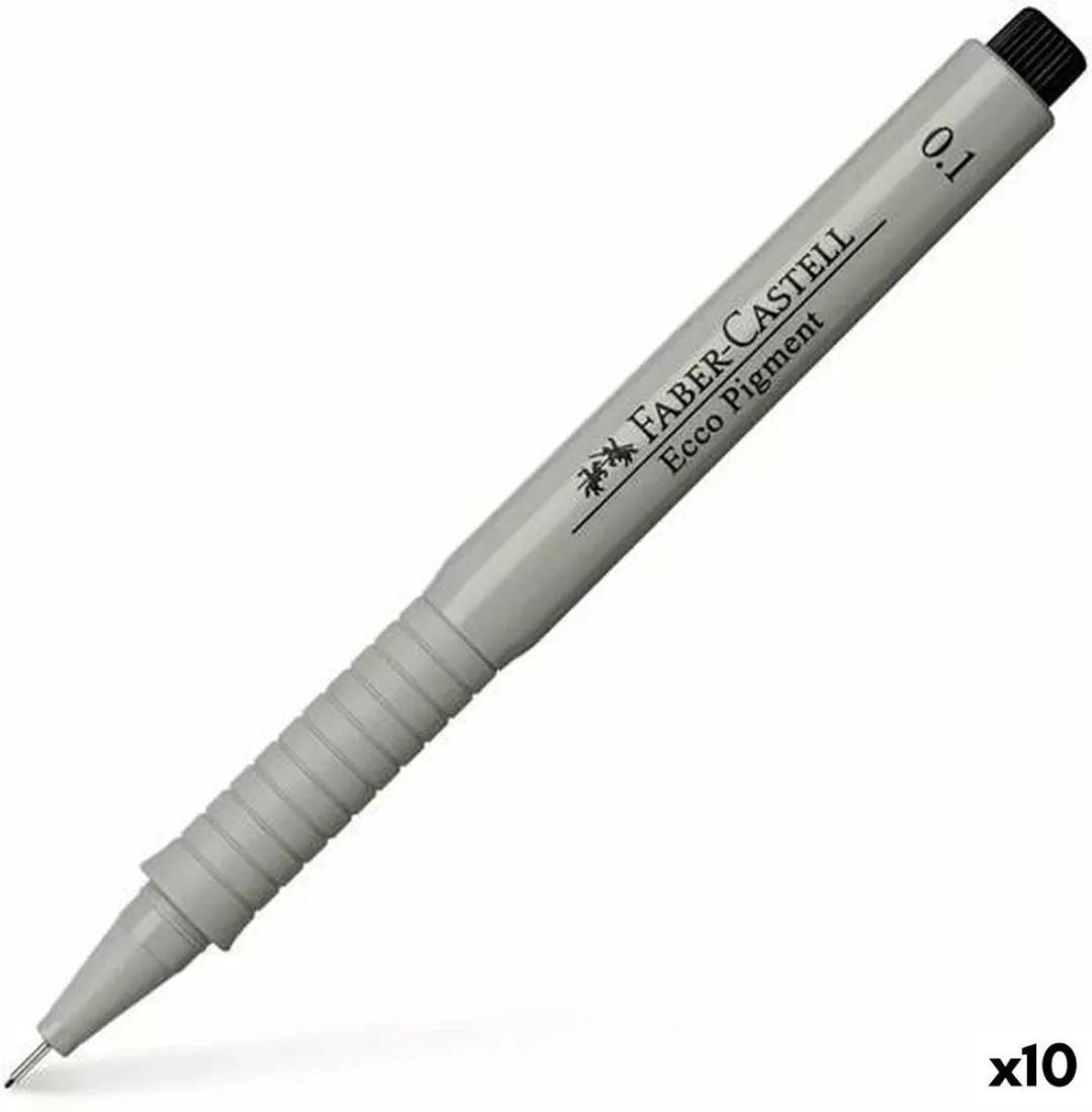 Faber-Castell Ecco Pigment Markeerstiften 0,1mm - 10 Stuks - Zwart