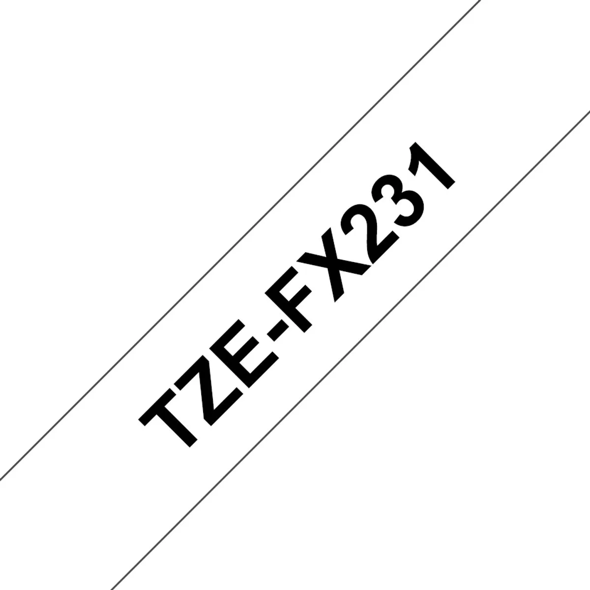 Brother TZ-FX231 Etikettenband 12mm - 8m - Zwart op wit