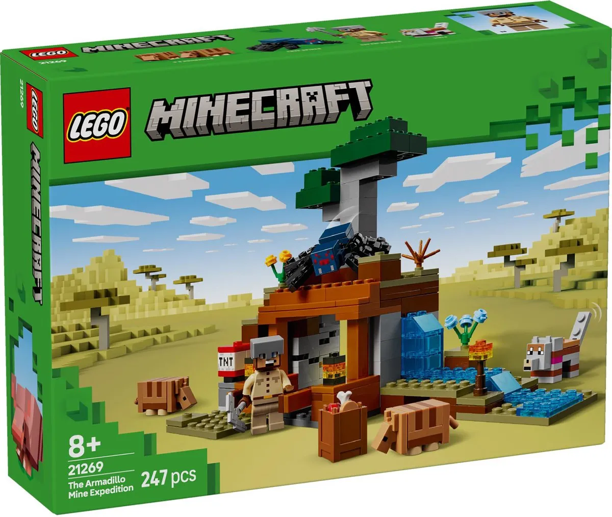LEGO Minecraft Gordeldier bij de Mijn 21269 - 247 Stukken