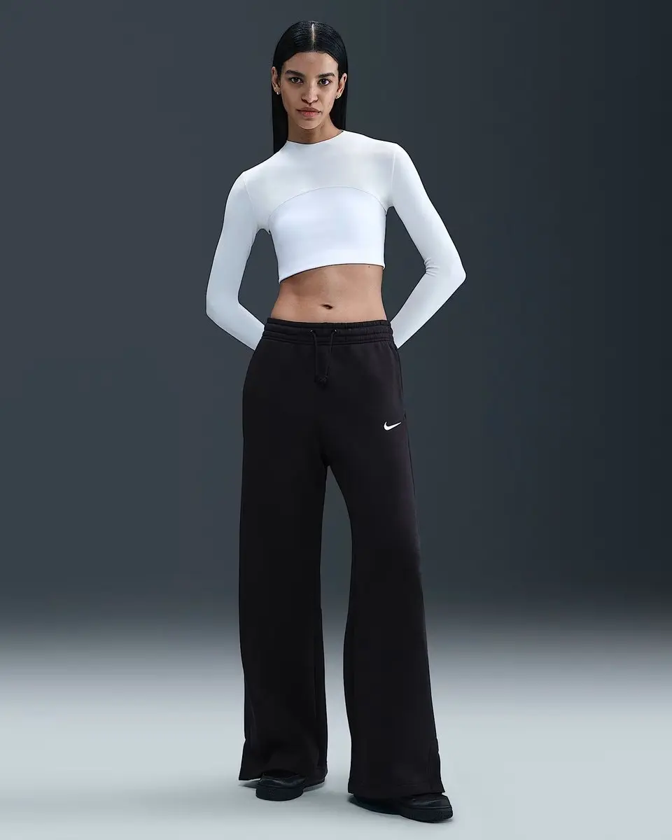 Nike Phoenix Fleece Sportpantalon Dames - M - Zwart/Wit