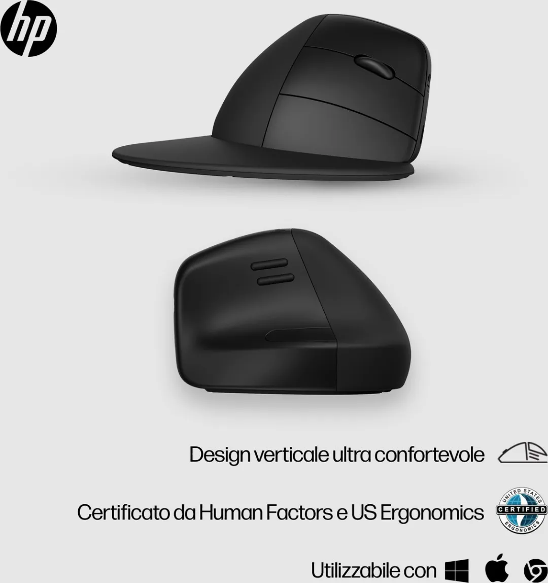 HP 527944739 Draadloze Muis - Ergonomisch - 5 Knoppen - Zwart