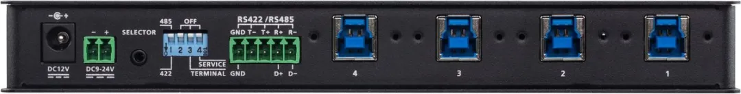 Aten US3344I-AT Industriële USB 3.1 Hub 4x4 - Zwart