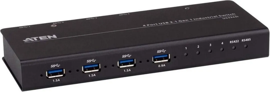 Aten US3344I-AT Industriële USB 3.1 Hub 4x4 - Zwart