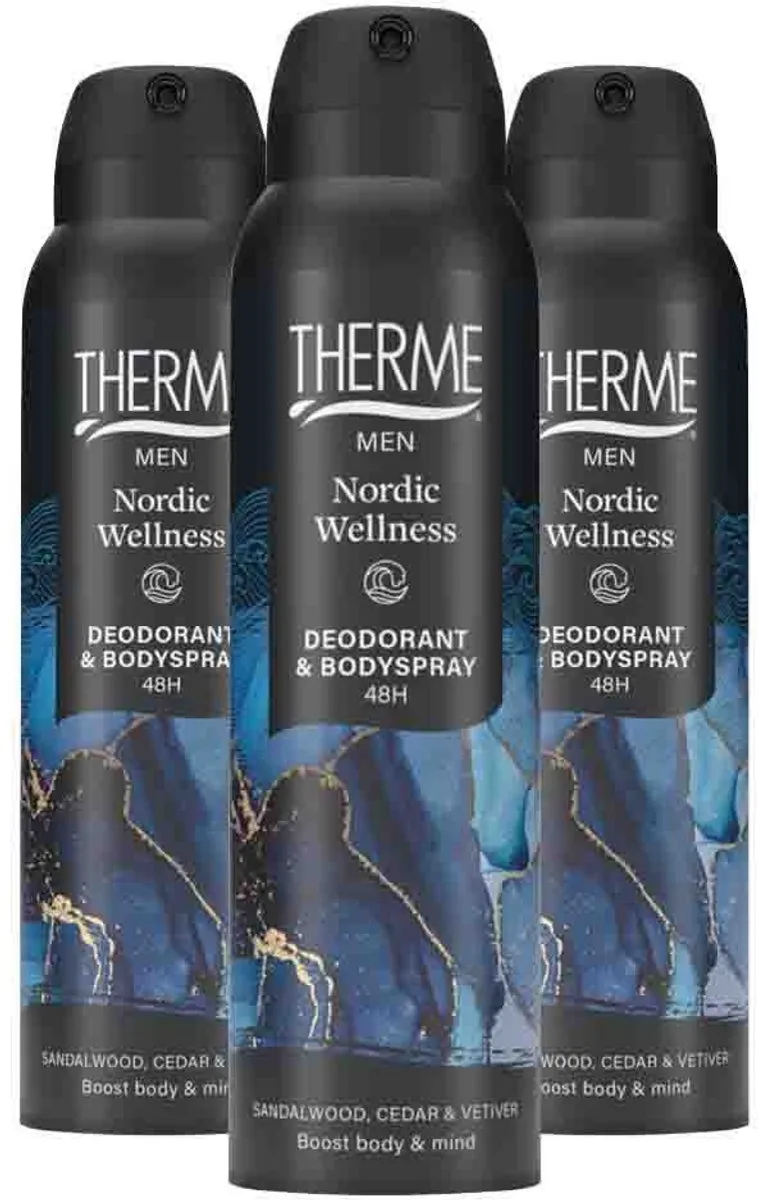 Therme Men Nordic Wellness Deo & Bodyspray - 3x150ml