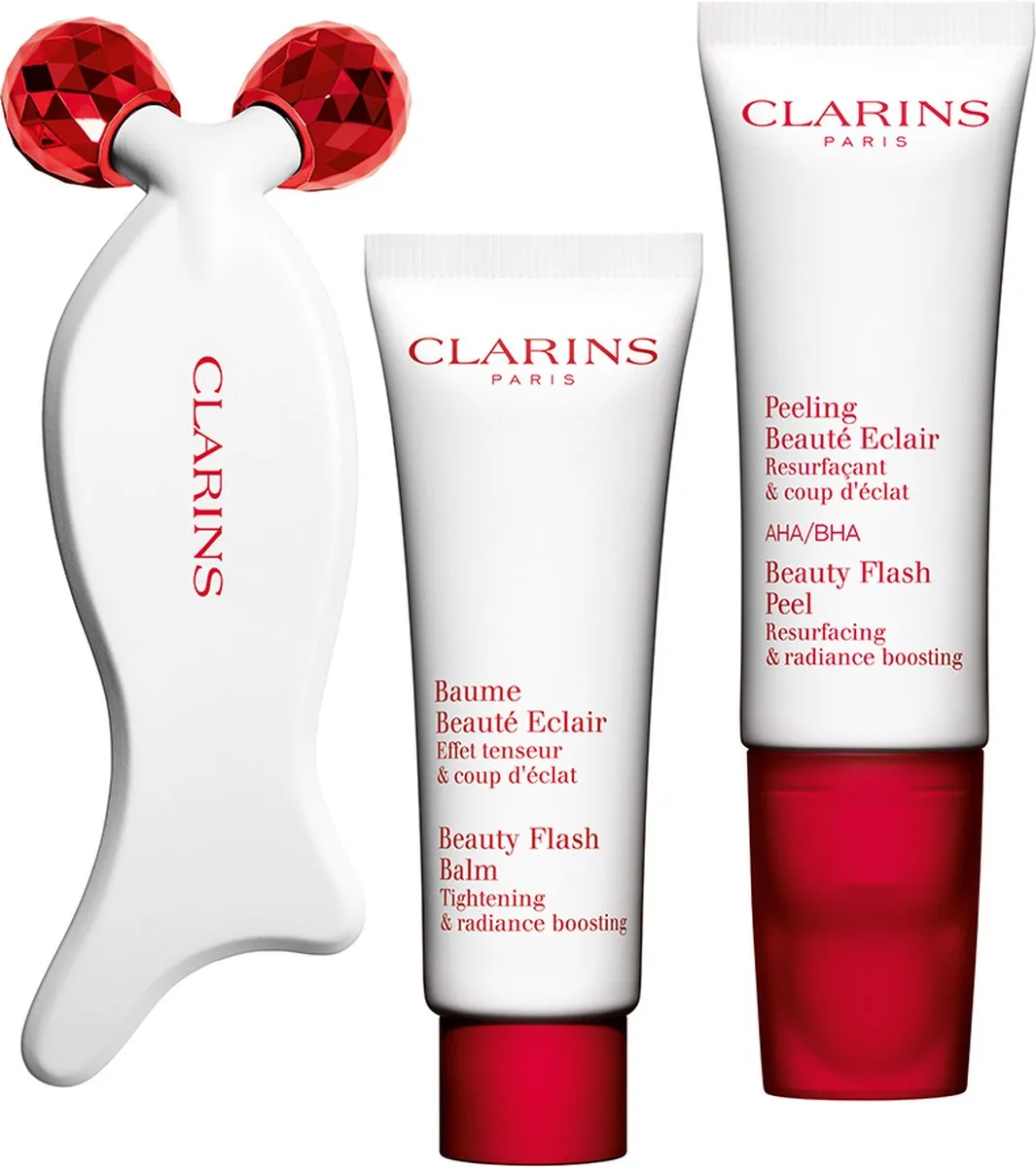 Clarins Resculpting Flash Roller Gezichtsroller - Rood/Wit