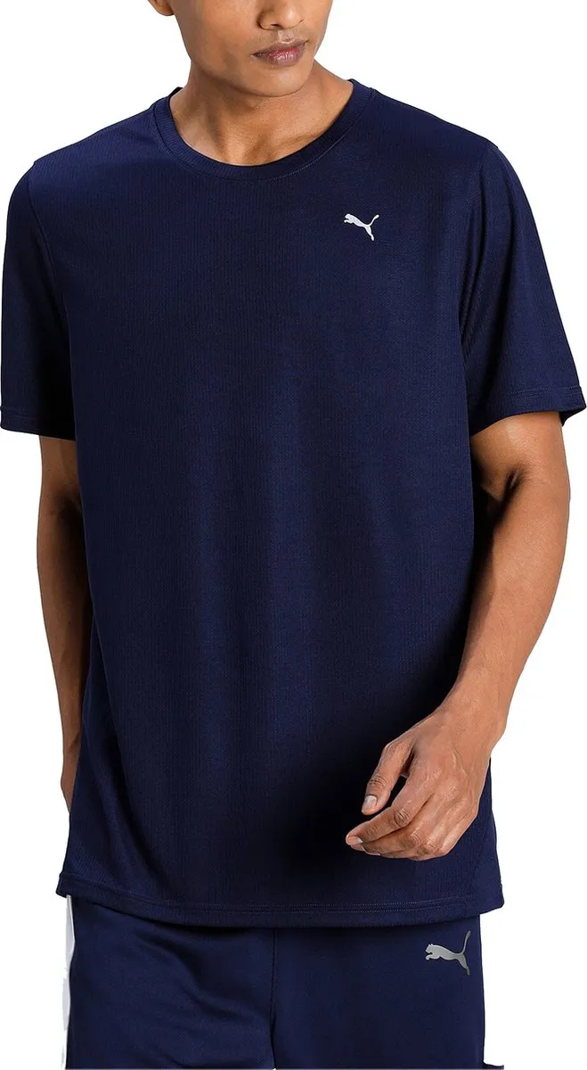 PUMA Performance SS Tee M Heren Sportshirt - Donkerblauw