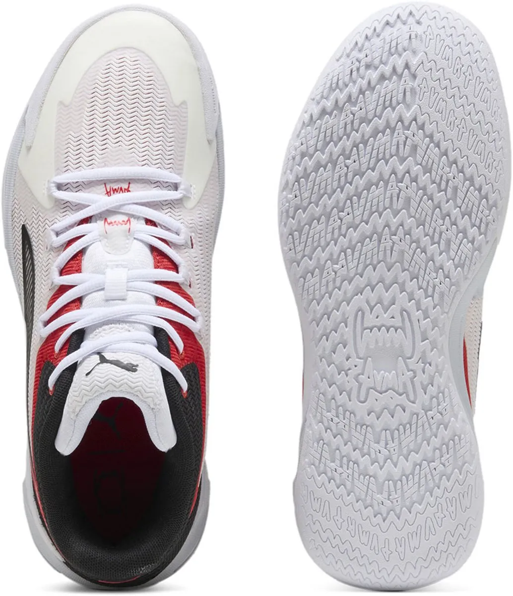 PUMA Dagger Basketbalschoenen - Wit/Rood - EU 41