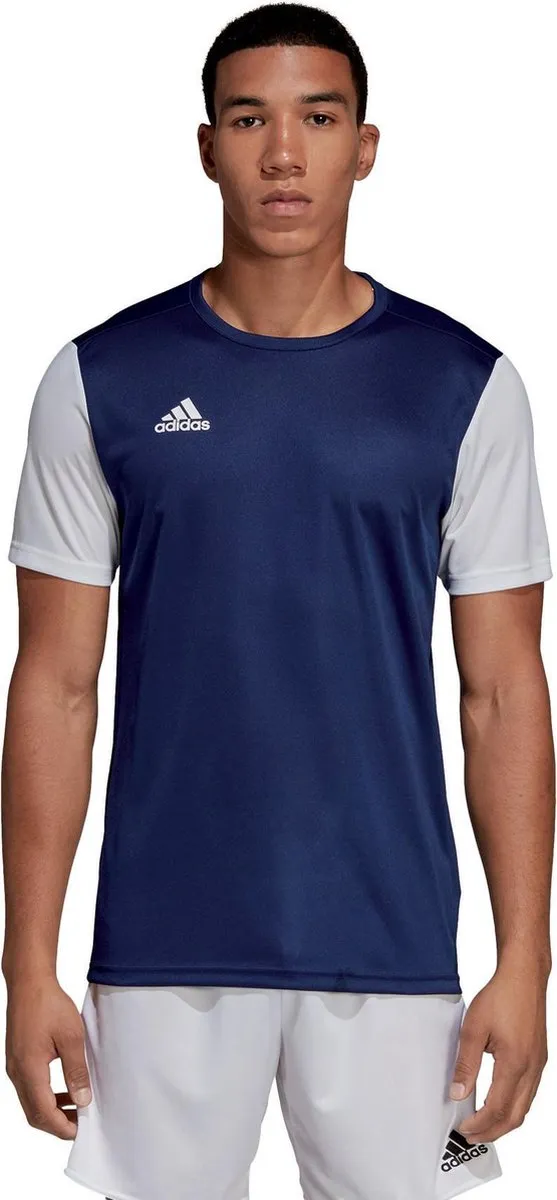 adidas Estro 19 Sportshirt 116 - Donkerblauw/Wit