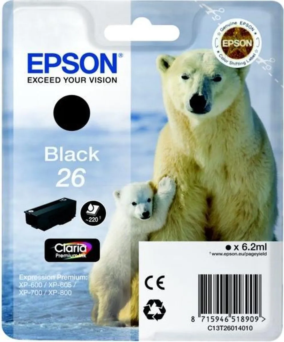 Epson C13T26014020 Inktpatroon Zwart