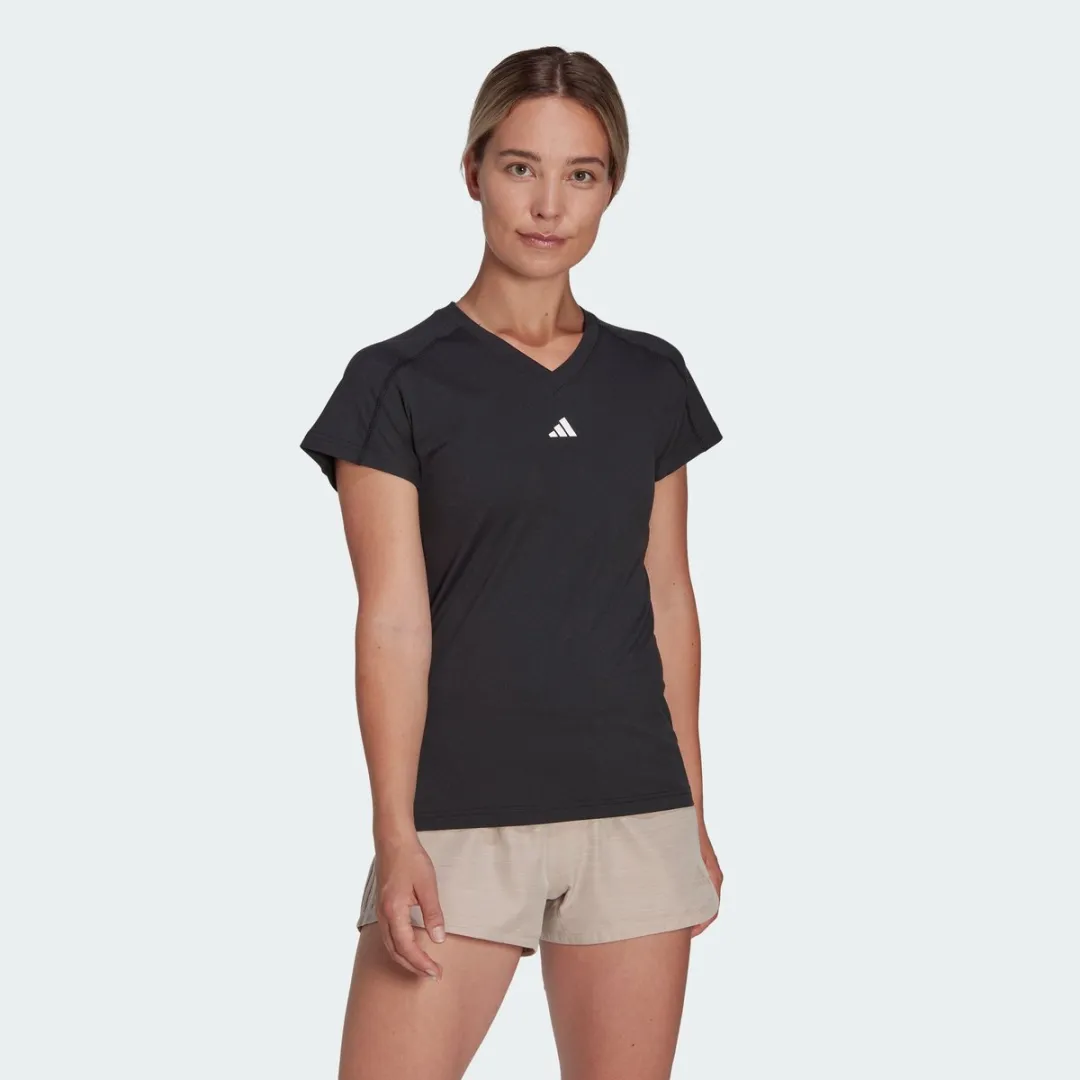 Adidas Performance AEROREADY V-hals T-shirt HN5543 - Zwart