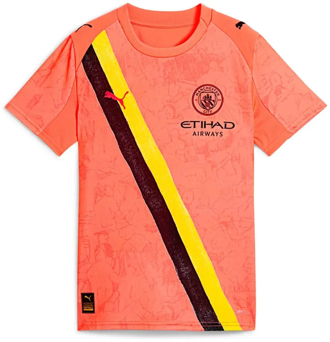 PUMA Manchester City FC Thuis T-shirt Junior - Neon Sun/Black - 116/122
