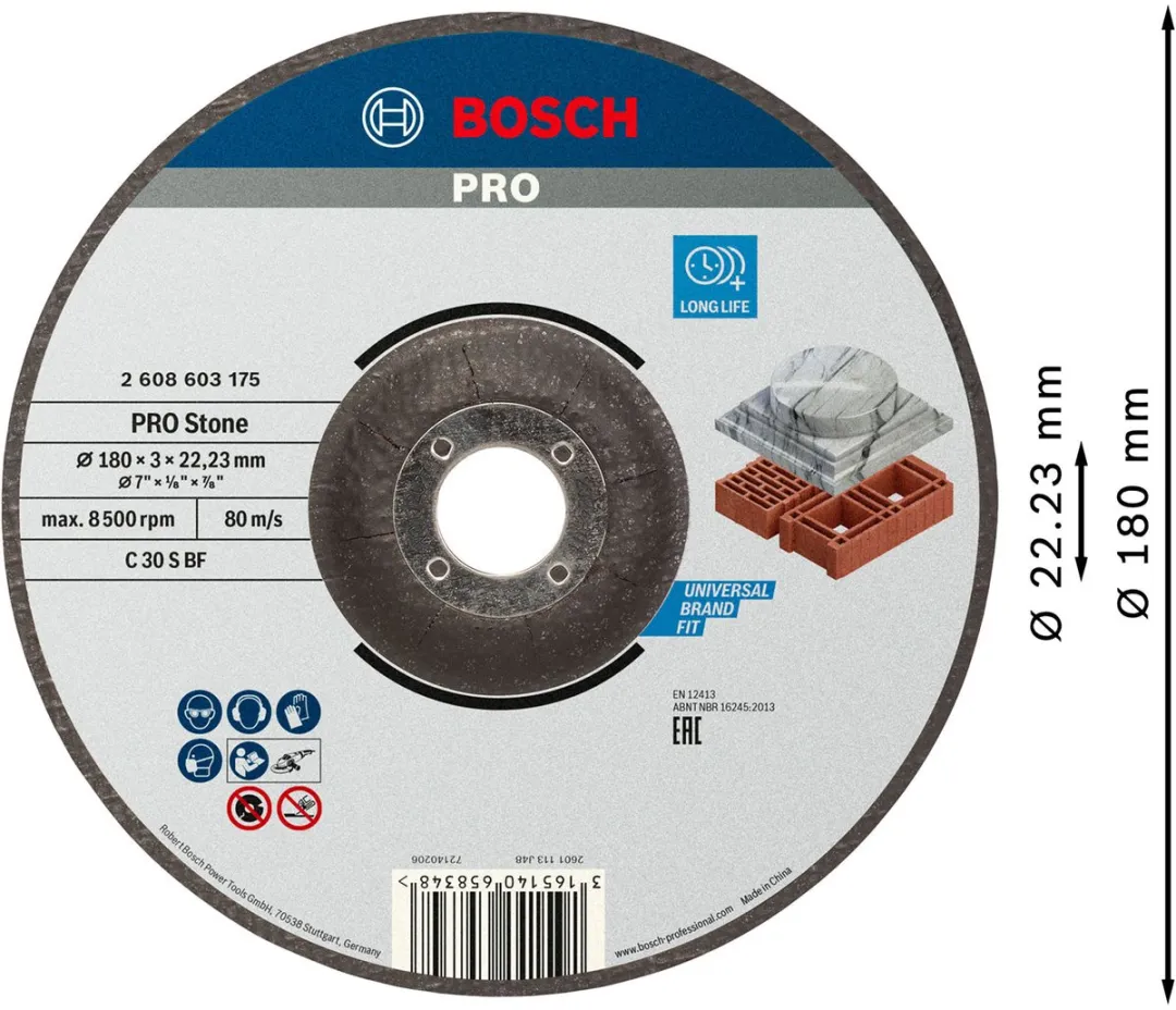 Bosch Professional Doorslijpschijf C 30 S BF 180mm - Steen
