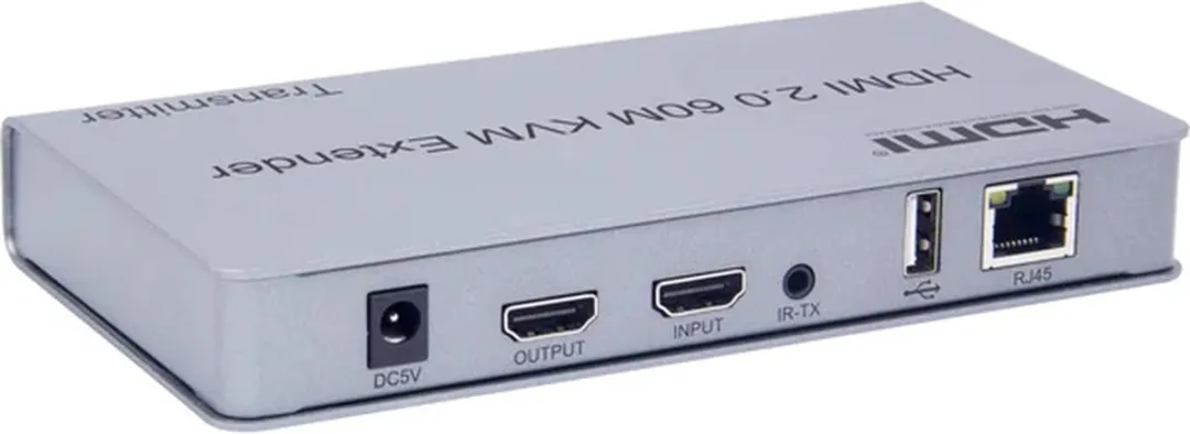 NÖRDIC KVM-EXT KVM Extender HDMI 4K30Hz - USB 3x - RJ45 - Zilver