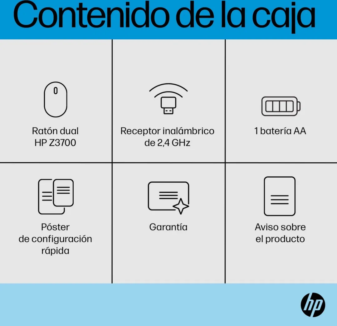 HP Z3700 Dual Silver Muis - Zilver