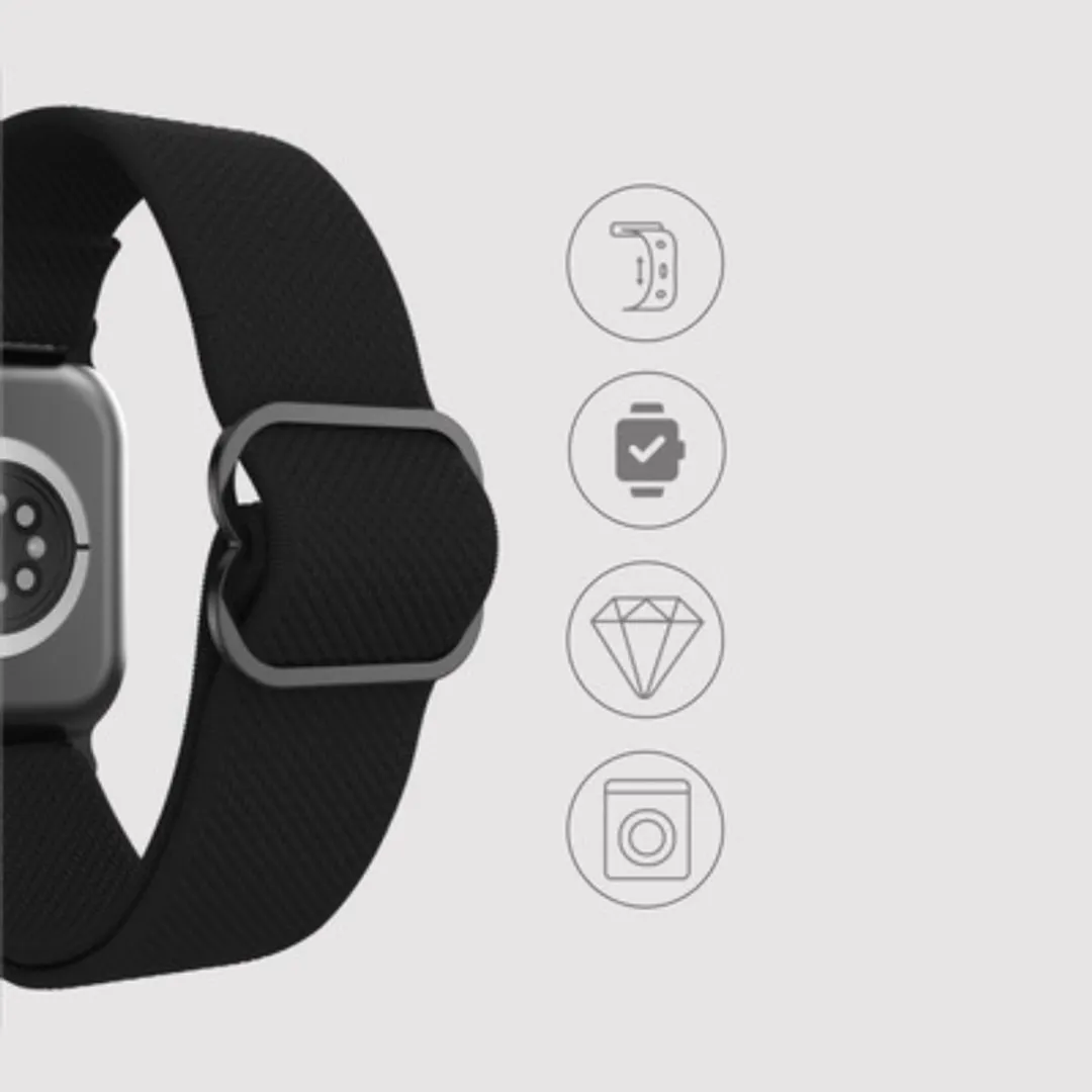 Just in Case Apple Watch Urban Textura Horlogebandje - 44/45/46/49mm - Zwart - afbeelding 6 van 6