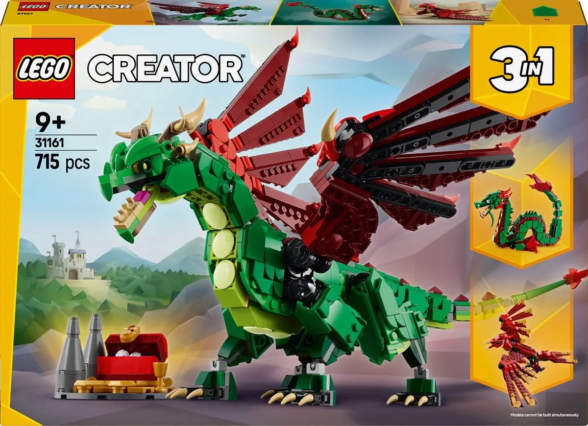 LEGO Creator 3in1 Middeleeuwse Draak 31161 - 715 Stukken