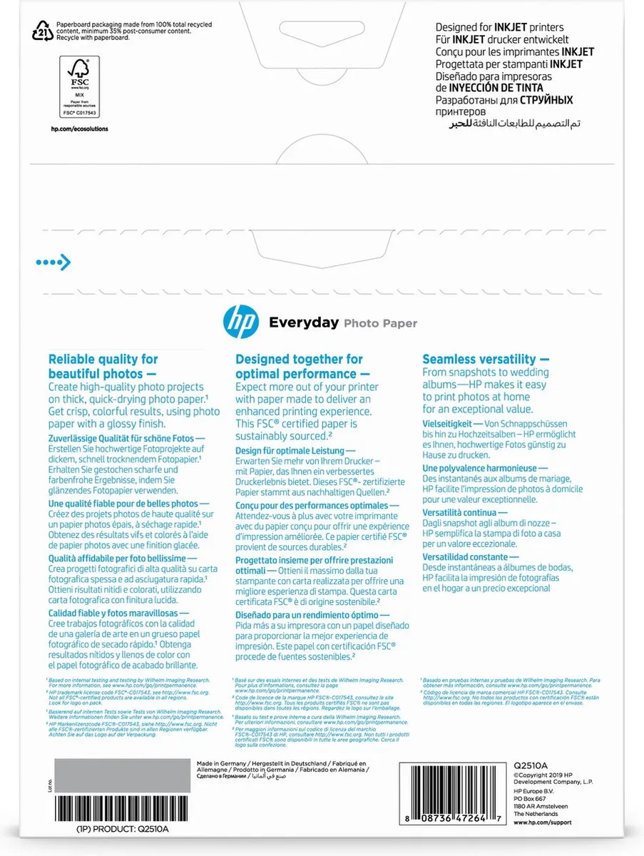 HP Q2510A Fotopapier Everyday A4 200g/m² - 100 Vel