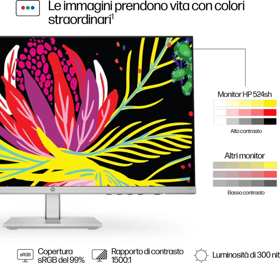 HP 23.8 Full HD Monitor 524sh - Zilver