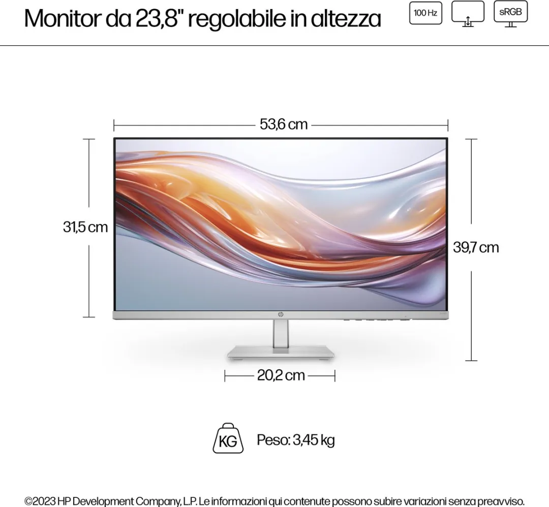 HP 23.8 Full HD Monitor 524sh - Zilver