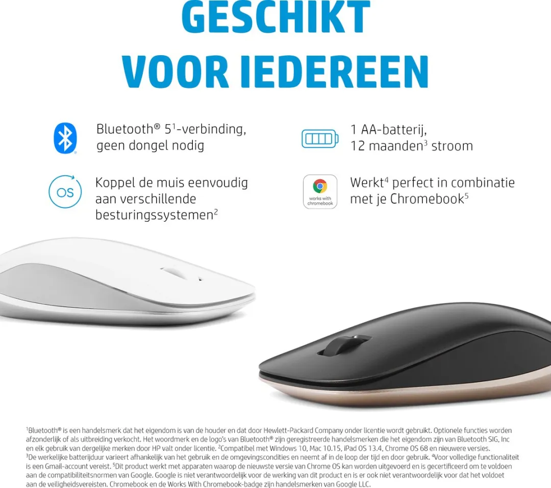 HP 410 Slim Draadloze Muis 526537189 - Zilver