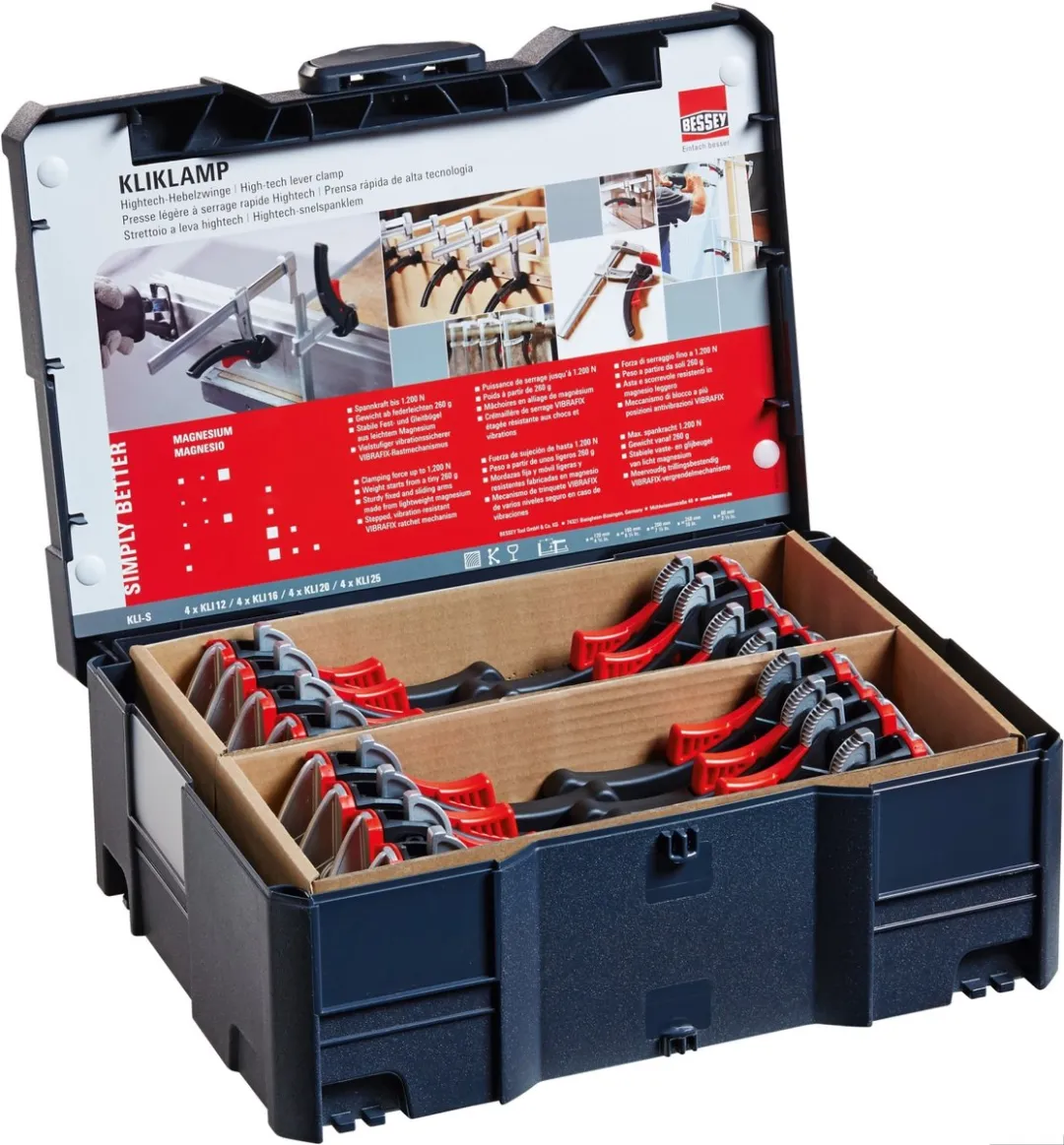 Bessey KLI-S KliKlamp Lijmklemmenset 16-delig